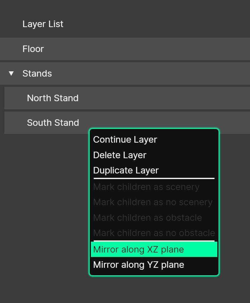 Mirror a Layer from the Layer Manager.