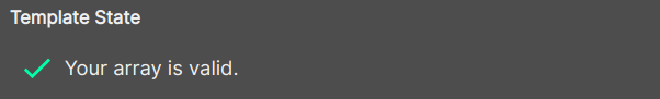 Picture of the "Your array is valid!" message